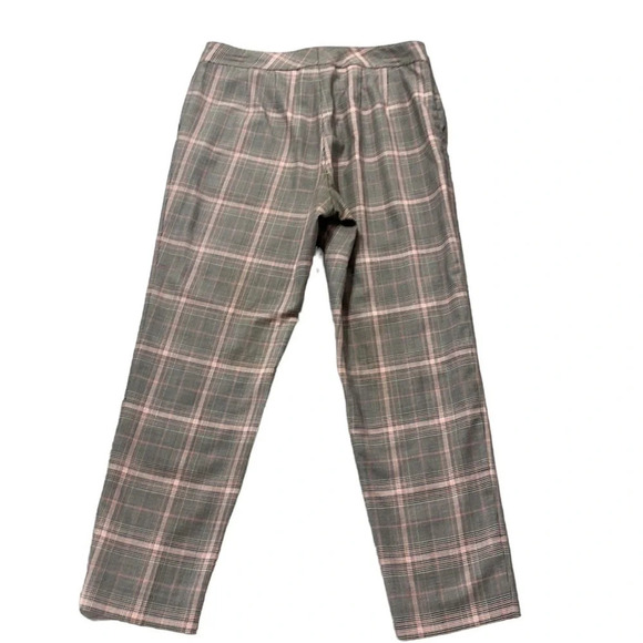 St. John Multicolor Plaid Flat Front Straight Leg Pocket Trouser Pants Size 6 - Picture 4 of 6